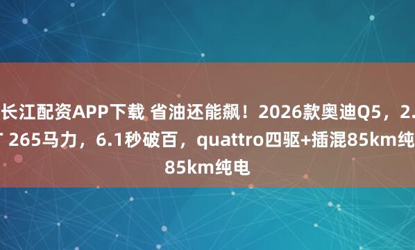 长江配资APP下载 省油还能飙!2026款奥迪Q5,2.0T 265马力,6.1秒破百,quattro四驱+插混85km纯电