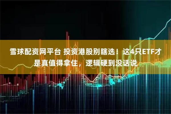 雪球配资网平台 投资港股别瞎选！这4只ETF才是真值得拿住，逻辑硬到没话说